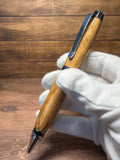 Olive wood Burl Big Ben cigar twist pen - Chrome